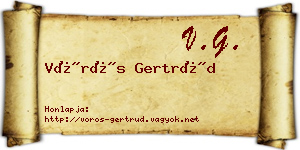 Vörös Gertrúd névjegykártya